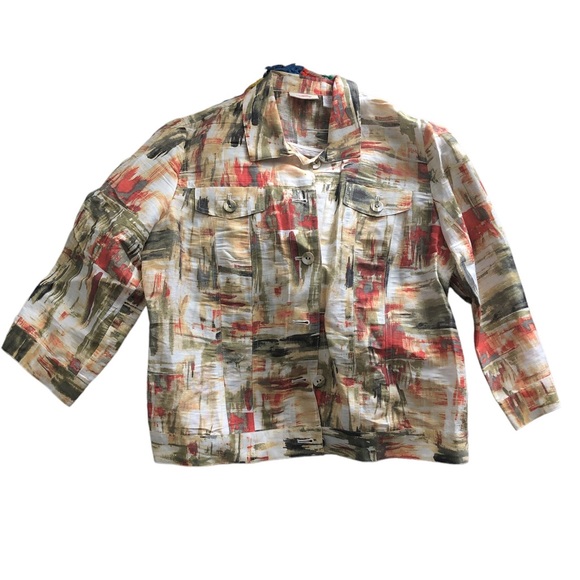 Chico’s linen blend jacket size 2 - Picture 8 of 9